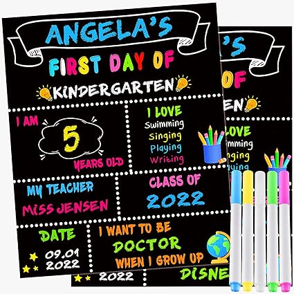 Photo 1 of 14 Pack First Day and Last Day of School Board Signs- Include 5 Markers - 12" x 10" Back to School Chalkboard Sign for Kids, Double Sided First 1st Day Photo Prop Sign for Preschool/Kindergarten
