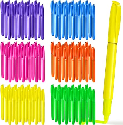 Photo 1 of 200 Pcs Highlighter Bulk Assorted Colors Highlighter Markers Chisel Tip Highlighter Pens for Kid Adult School Work Office Supplies, Carnival Rewards (Yellow, Green, Blue, Purple, Orange, Pink)

