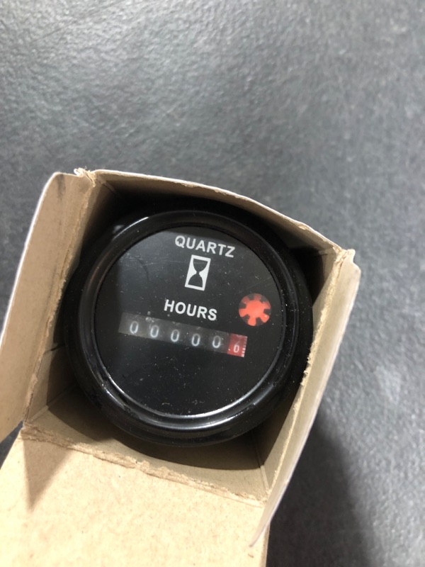 Photo 2 of 12-36V DC/AC Boat Marine Hour Meter?Quartz Hour Meter?Round Waterproof Hour Gauge Compatible with Boat Truck Engine 748 CHENNIC