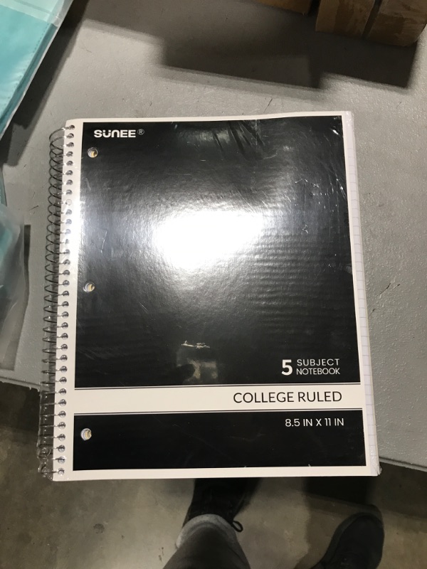 Photo 2 of SUNEE Color Will Vary 5 Subject Notebook College Ruled - 200 Sheets, 8.5"x11", 4 Pocket Dividers, 3-Hole Punched Paper