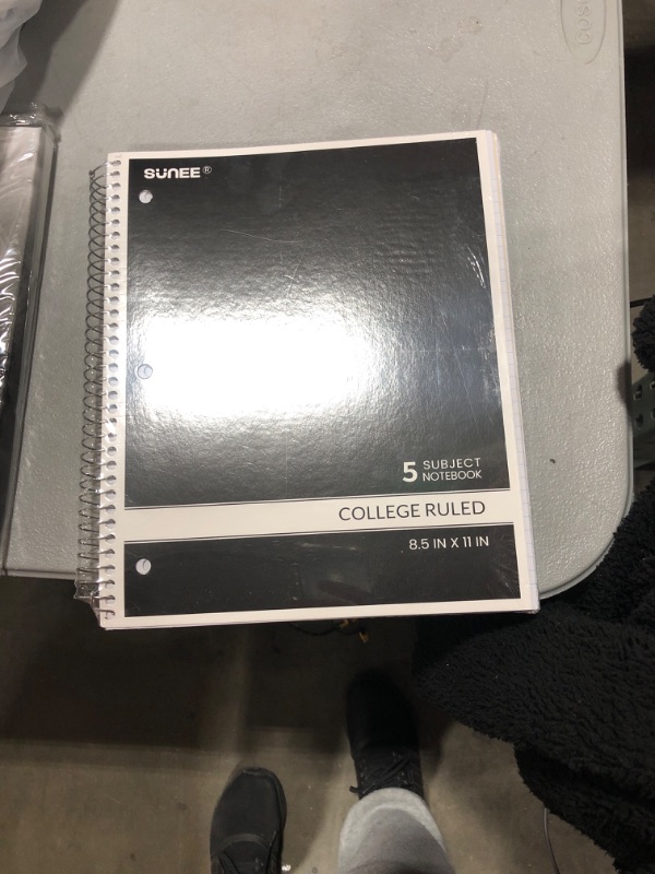 Photo 2 of SUNEE Color Will Vary 5 Subject Notebook College Ruled - 200 Sheets, 8.5"x11", 4 Pocket Dividers, 3-Hole Punched Paper