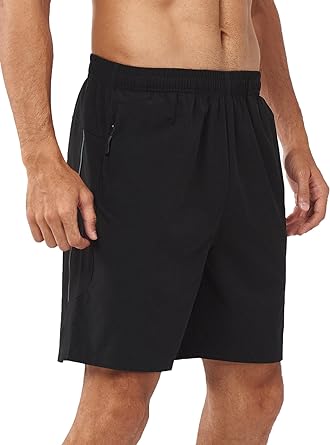 Photo 1 of ALLZERO Men's Athletic Workout Shorts Gym Running 7" Short Quick Dry Lightweight Training Sports Shorts with Zipper Pockets 