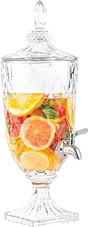 Photo 1 of 1.2 Gallon Drink Dispensers For Parties&Wedding. Glass Crystal Collection Beverage Dispenser With Stand & 304 Stainless Steel Spigot 100% Leakproof. Free for Marker & Chalkboard.(TYPE A, CLEAR) TYPE A Clear