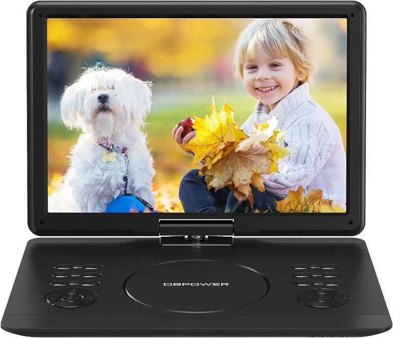 Photo 1 of DBPOWER 16.9" Portable DVD Player with 14.1" HD Swivel Large Screen, Support DVD/USB/SD Card and Multiple Disc Formats, 6 Hrs 5000mAH Rechargeable Battery, Sync TV/Projector, High Volume Speaker
