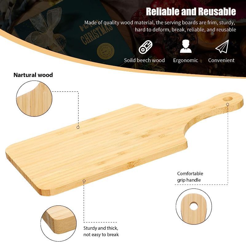 Photo 1 of Zubebe 2 (Pack) Bamboo Cutting Board Wood Chopping Board Blank Laser Engraving Serving Board Charcuterie Boards for Mother's Day Wedding Housewarming Gift, 11 x 5 Inch