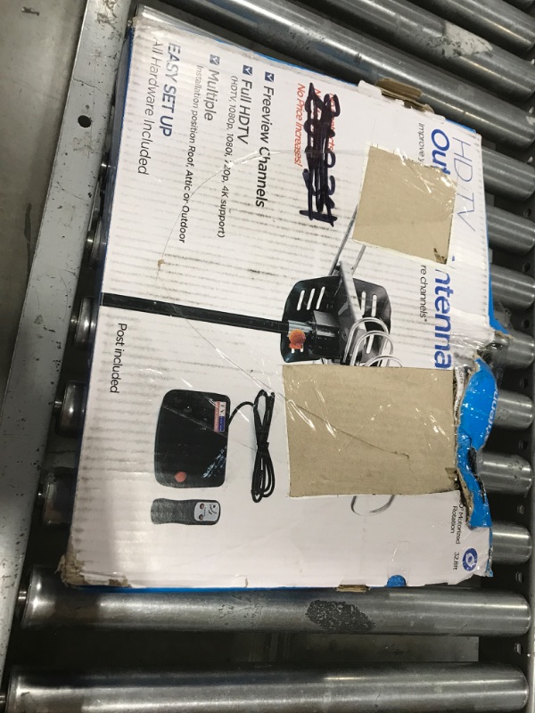 Photo 1 of Outdoor TV Antenna for 150 Miles Range,Supports 4K 1080P HD Smart TV VHF UHF,with Mounting Pole &Wireless Remote Rotation Support 2TVs gray