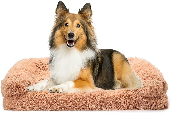 Photo 1 of Tinaco Plush Orthopedic Pet Sofa Bed for Small, Medium, and Large Dogs and Cats; Keep Warm in The Winter; Perfect Indoors, Outdoors or in The Car (XX-Large, Apricot) 