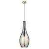 Photo 1 of Everly 29.5 in. 1-Light Brushed Nickel Transitional Shaded Kitchen Teardrop Pendant Hanging Light with Mercury Glass