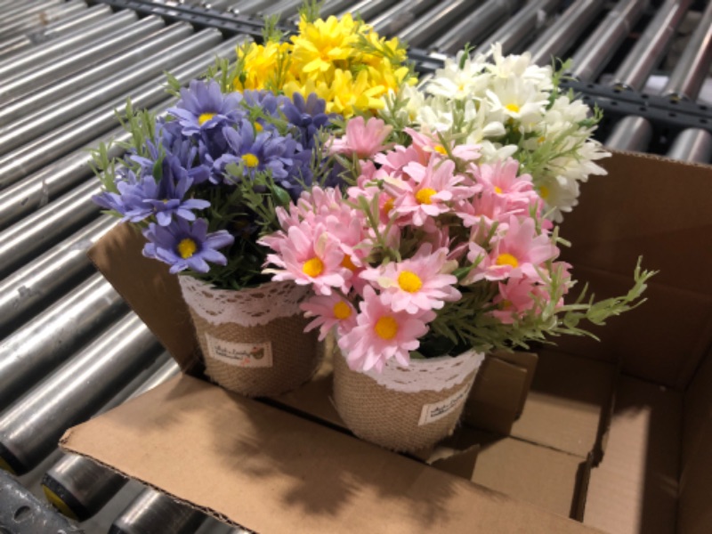 Photo 1 of 4 Small Flower Pots Decor (Yellow, White, Pink, Indigo)