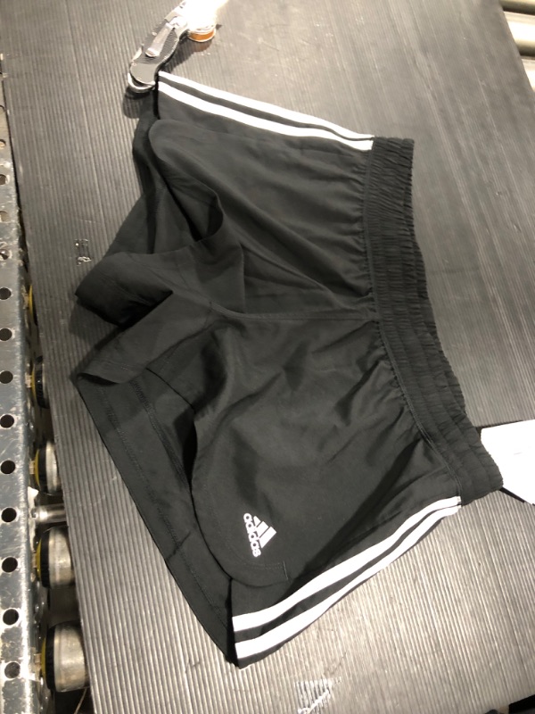 Photo 2 of Adidas Women's Pacer 3 Stripe Knit Polyester Gym Shorts
