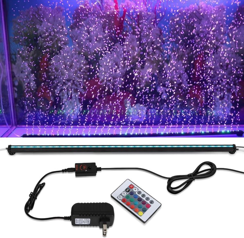 Photo 1 of SZMiNiLED 35" Aquarium Light with Air Bubble Hole, 5050 RGB LED Fish Tank Light with 16 Colors and 4 Modes, IP68 Waterproof LED Aquarium Lights with Remote Controller for Fish Tank (88CM) 35 Inch