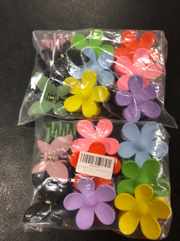 Photo 2 of 2 Pack - 10 Pcs Flower Butterfly Claw Clips Large Hair Jaw Clips for Women Girls, Big Hair Claw Clips Non Slip Hair Clamps Hair Accessories 10 Colors/2 Styles