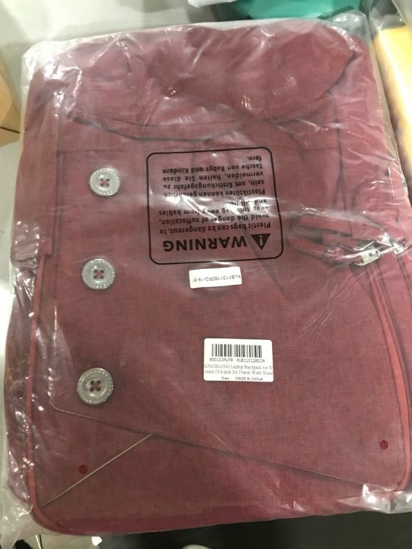 Photo 1 of KINGSLONG 15.6 inch Laptop Backpack for Men Women Red,Buttons Decor Water Resistant Computer Notebook Bag Daypack Suitable for Travel College Work Gifts Red 15.6 inch