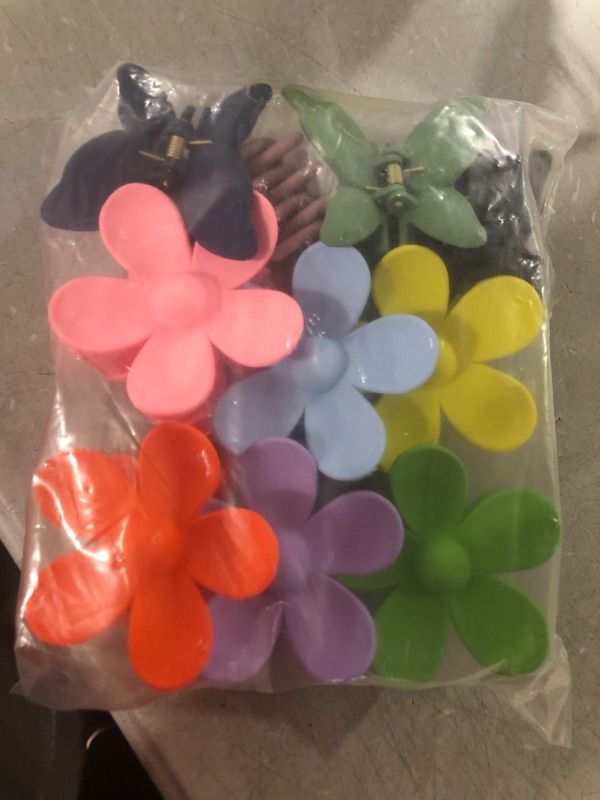 Photo 2 of 10 Pcs Flower Butterfly Claw Clips Large Hair Jaw Clips for Women Girls, Big Hair Claw Clips Non Slip Hair Clamps Hair Accessories 10 Colors/2 Styles