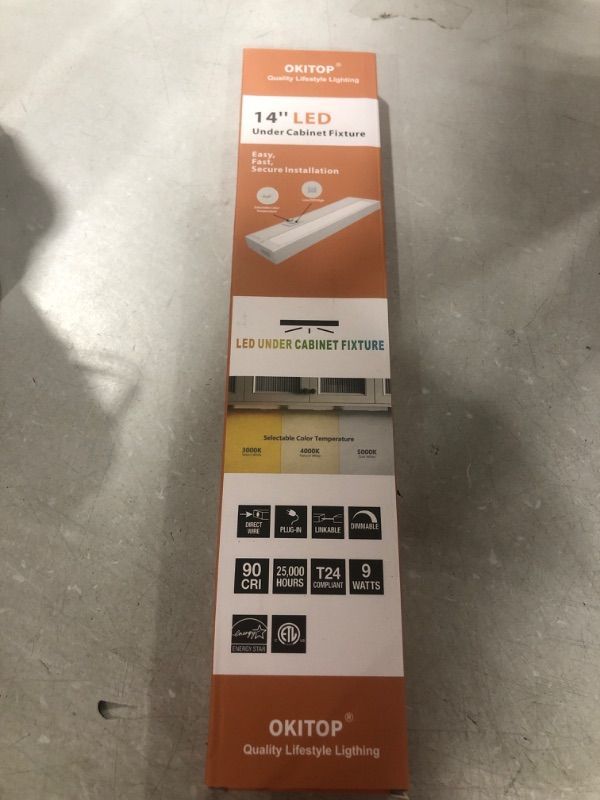 Photo 2 of OKITOP Under Cabinet Lighting Hardwired or Plug in Kitchen Lights Under Cabinet Tunable White 3000K-5000K Selectable Brightness 8'' 5W 350lm CRI>90 Linkable Quick Installation ETL Energy Star
