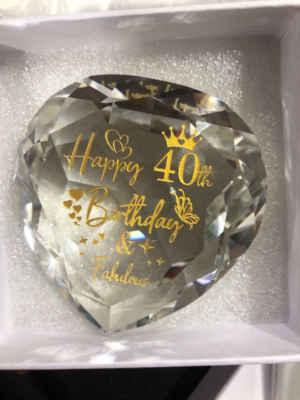 Photo 2 of 40th Birthday Gifts for Women Men, Crystal Diamond for 40th Birthday Decorations, 40 Year Old Birthday Gifts Ideas for Men Women Husband Wife Mom Dad Parents Friend