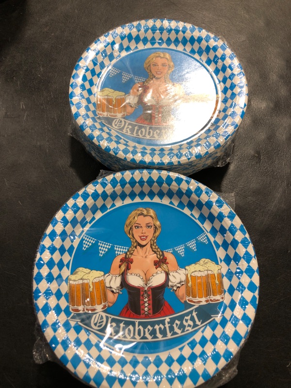 Photo 2 of 2 PACK-Tbsone Oktoberfest Plates, Oktoberfest Party Supplies, Oktoberfest Decorations Including 50 PCS 9'' Higher Quality Disposable Paper Plates 