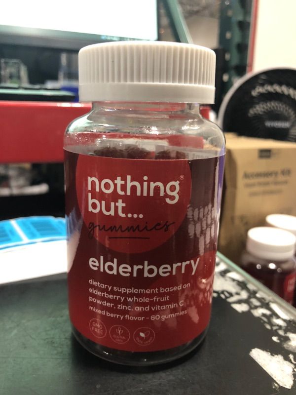 Photo 2 of  Elderberry Gummies, Sambucus - Natural Black Elderberry with Zinc and Vitamin C for Adults and Kids, Supplement and Vegan, 60 Elderberry Immune Support Gummies