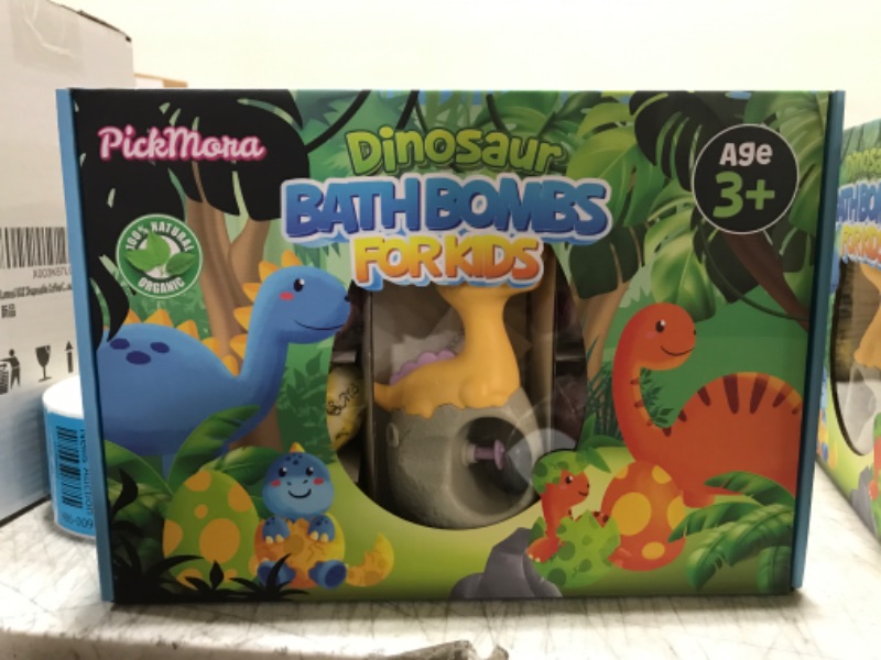 Photo 2 of 16+1 Pcs Dinosaur Bath Bombs, Bonus Dinosaur Egg Water Pistol Bath Bombs for Kids+16 Different Dinosaurs, Colorful, Gentle and Kids Safe Bath Gift for Birthday, Easter & Christmas