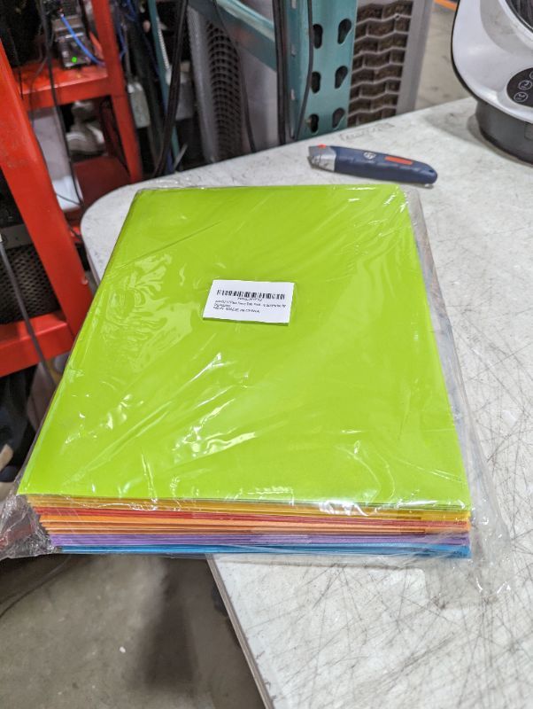 Photo 2 of JISUSU Heavy Duty Plastic Folders with Pockets and Prongs-6Pack?2 Pocket Plastic Folder with Brads, 6 Assorted Colors 3 Prong Pocket Folders with Business Card Slot, Perfect for School, Home, Office 6 pcs Blue?purple,orange ,Red ,Yellow and Green - 6 Colo