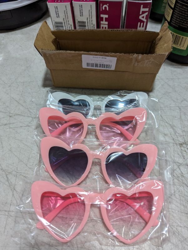 Photo 1 of 4pk of heart glasses