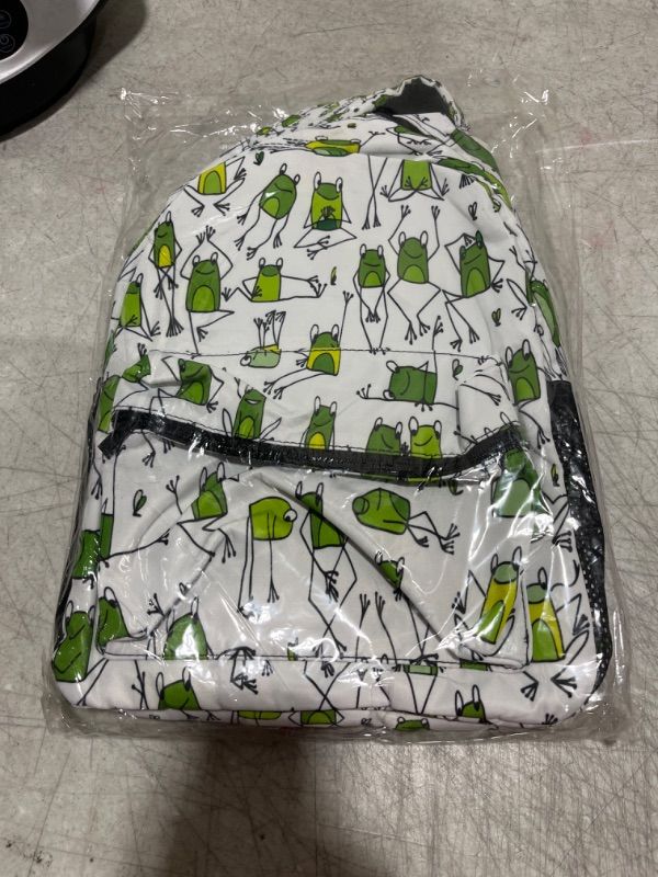 Photo 2 of Blueangle Funny Frogs Pattern Print Travel Backpack for School Water Resistant Bookbag
