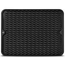 Photo 1 of Elyum Dish Drying Mat, Silicone Drying Mat Heat Resistant Dish Mat Non-Slip Easy Clean Drying Mats for Kitchen Counter Sink(16" x 12'', Black)