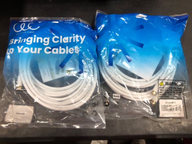 Photo 2 of 2 PACK- Ultra Clarity Cables Coaxial Cable 12ft 
