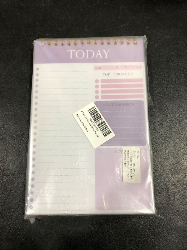 Photo 2 of 8.3"x5.5" To Do List Notepad Daily Planner Notepad Daily Work Planner Spiral Appointment Organizer for Work Home Office