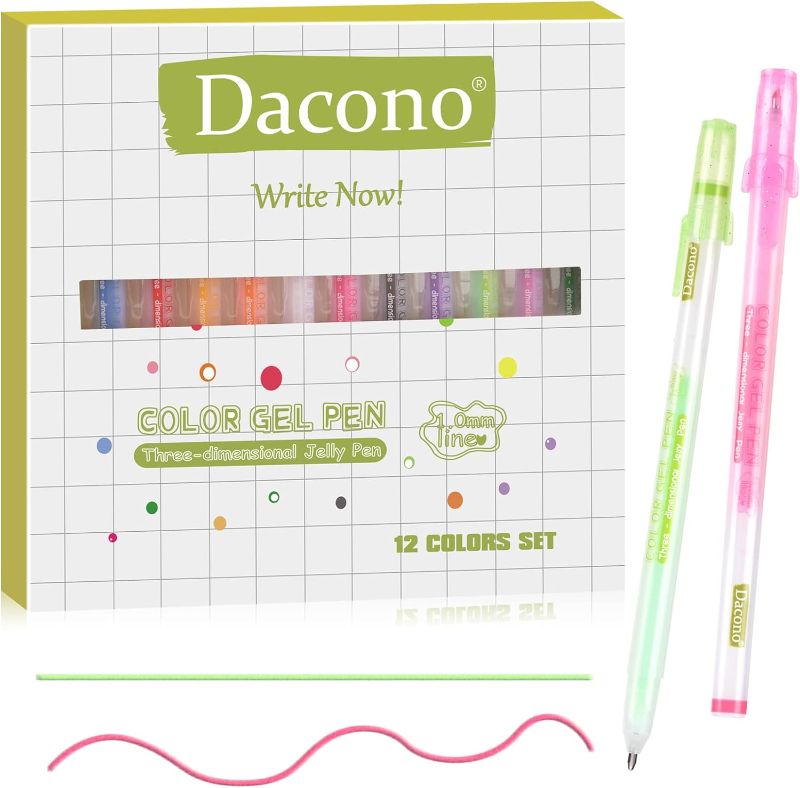 Photo 1 of Dacono Gel Ink Pens,Gelly Roll Gel Pens 1.0mm Bold Gel Jelly Ink Pen Coloring Markers DIY Fluorescent Painting Pen 