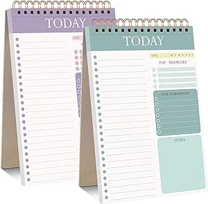 Photo 1 of 8.3"x5.5" To Do List Notepad Daily Planner Notepad Daily Work Planner Spiral Appointment Organizer for Work Home Office