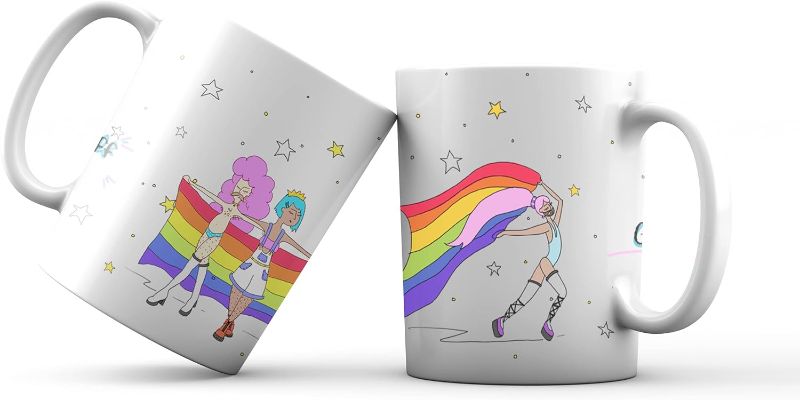 Photo 1 of 2Pack Gay Flag Coffee Cups | Set de Tazas para Café | Coffee Mug Set | Gay Pride | LGBT | Rainbow | Tea Cup | Tea Set La Taza del Abuela y la del Abuelo | Gifts by Children | 