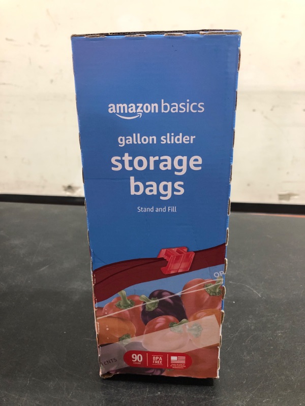 Photo 2 of Amazon Basics Slider Gallon Food Storage Bags, 90 Count 