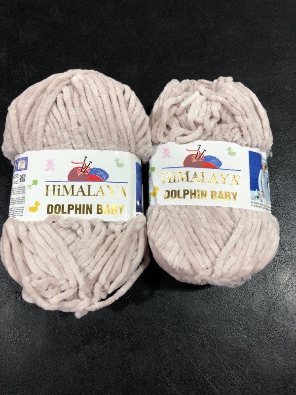 Photo 2 of 2 Pack/Skeins Himalaya Dolphin Baby, Each Skein 100 Gr/3,5 oz, 120 mt/ 132 yd, Super Bulky Yarn, Blanket Yarn, Velvet Yarn, Knitting Yarn, Amigurumi Yarn, Baby Yarn 80342
