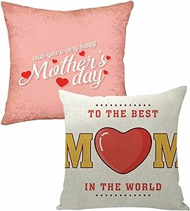 Photo 1 of ZRAYU Gift for Mom Grandma, Throw Pillow Covers 18"x18" Set of 2, Mothers Day Birthday Gifts, Home Decorations Cushion Cases for Sofa, Best Mom Gifts