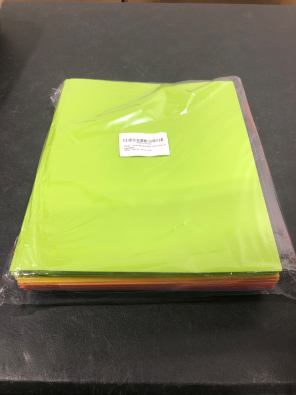 Photo 2 of JISUSU Heavy Duty Plastic Folders with Pockets and Prongs-6Pack?2 Pocket Plastic Folder with Brads, 6 Assorted Colors 3 Prong Pocket Folders with Business Card Slot, Perfect for School, Home, Office 6 pcs Blue?purple,orange ,Red ,Yellow and Green - 6 Colo