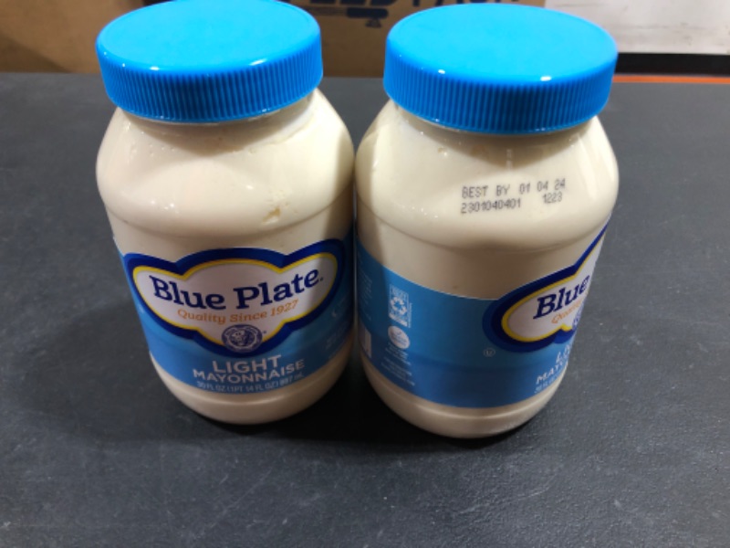 Photo 1 of 2 PACK-Blue Plate Light Mayonnaise, 30 fl oz Light 30 Ounce (EXPIRATION- 01/2024 )