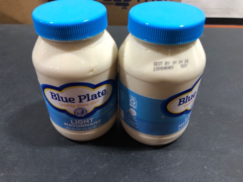 Photo 2 of 2 PACK-Blue Plate Light Mayonnaise, 30 fl oz Light 30 Ounce (EXPIRATION- 01/2024 )