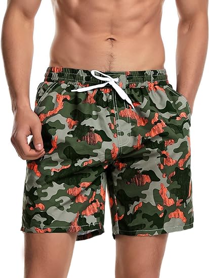 Photo 1 of YumiDay Mens Swimming Trunks-Short Bathing Suit 7 Inch Inseam Boardshorts with Liner 