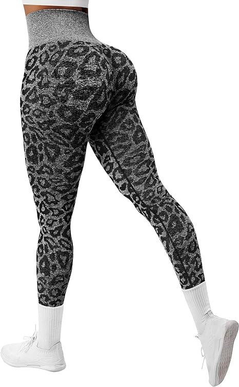 Photo 1 of DREAMOON Women Camo Scrunch Butt Seamless Leggings Animal Leopard Gym Leggings High Waisted Booty Lifting Workout Yoga Pants - XL
