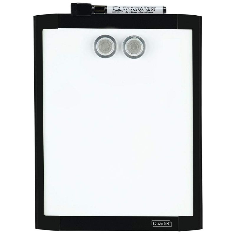Photo 1 of Quartet Magnetic Whiteboard, 8-1/2" x 11" White Board for Wall, Dry Erase Board for Kids, Perfect for Home Office & Home School Supplies, 1 Dry Erase Marker, 2 Magnets, Black Frame (MHOW8511-BK) Black 8-1/2" x 11"
