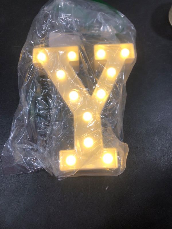 Photo 2 of Pooqla LED Marquee Letter Lights Sign, Light Up Alphabet Letter for Home Party Wedding Decoration Y Letter Y