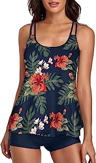 Photo 1 of 2xl Urchics Womens Modest Tankini Swimsuits Tummy Control Tank Two Piece Bathing Suits