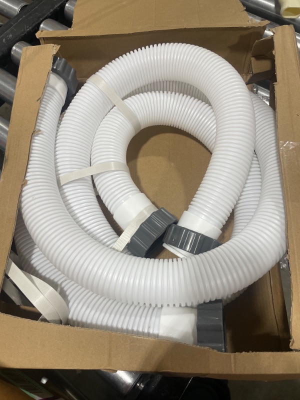 Photo 2 of 2 Pcs Pool Hoses for Above Ground Pools 1 1/2 Inch Diameter 59" Long Pool Pump Hose Replacement Pool Hose Filter Pump Hose Accessories White