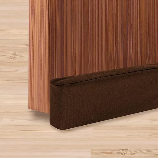 Photo 1 of : Door Draft Stopper 36" L X 4.5" W X 4" T, Strong Adhesive Door Sweep for Exterior and Interior Doors, Dustproof and Soundproof, Brown