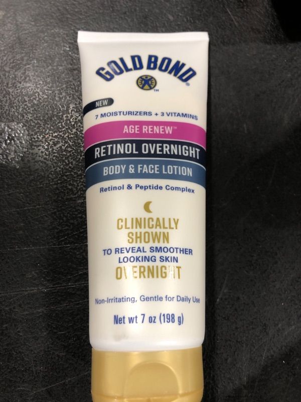 Photo 2 of Gold Bond Age Renew Retinol Overnight Body & Face Lotion, with Retinol & Peptide Complex, 7 oz.