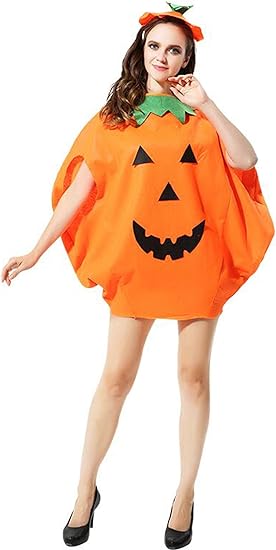 Photo 1 of Adult Halloween Pumpkin Costume Funny Cosplay Party Clothes Orange 