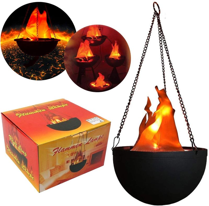 Photo 1 of 3D Fake Fire Light,Hanging LED Flame Light,Artificial LED Silk Flame Stage Effect Light Realistic Campfire Lamp Prop Flame Light for Halloween,Christmas,Festival,New Year, Party,Night Club Decor
