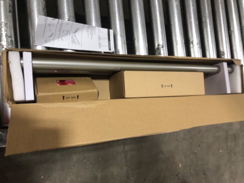 Photo 1 of KAMANINA 1 Inch Curtain Rod Telescoping Single Drapery Rod 28 to 48 Inches (2.3-4 Feet) 2 Pack, Netted Texture Finials, Antique Silver Antique Silver 28-48"(2Pack)