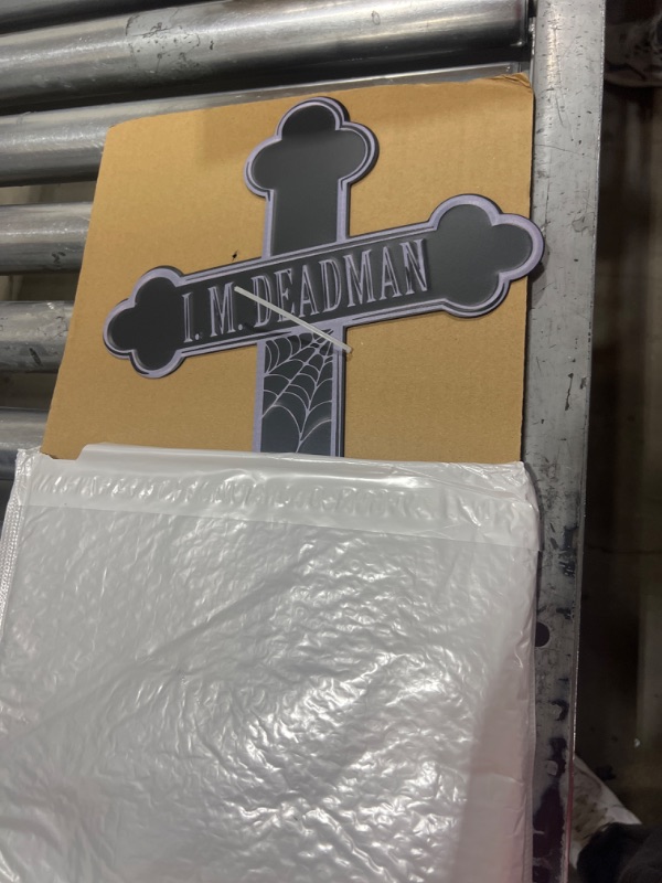 Photo 2 of 3-D Metal Halloween Ghost Cemetery XL 17" Tombstone w Stakes -I.M DEADMAN-Durable, Rustproof, UV Raised Printing-Upgrade Your Haunted House Mansion w Cemetary Lawn Decor-No More Flimsy Foam Graveyards I.m. Deadman